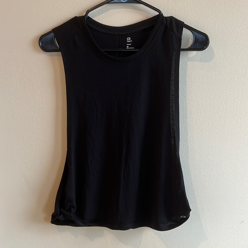 Black Side Cut Workout Tank Top